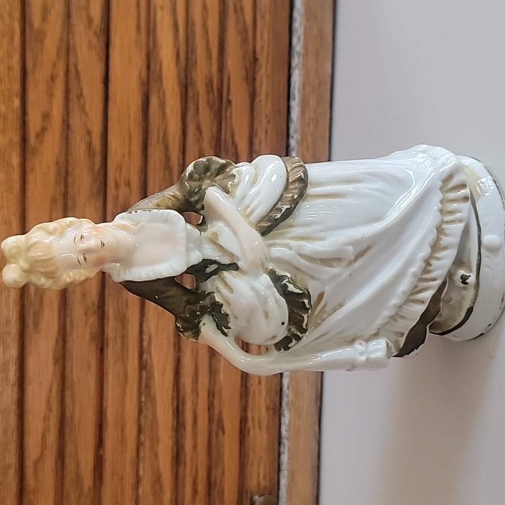 Victorian Lady Vintage painted ceramic makers mark blond hair